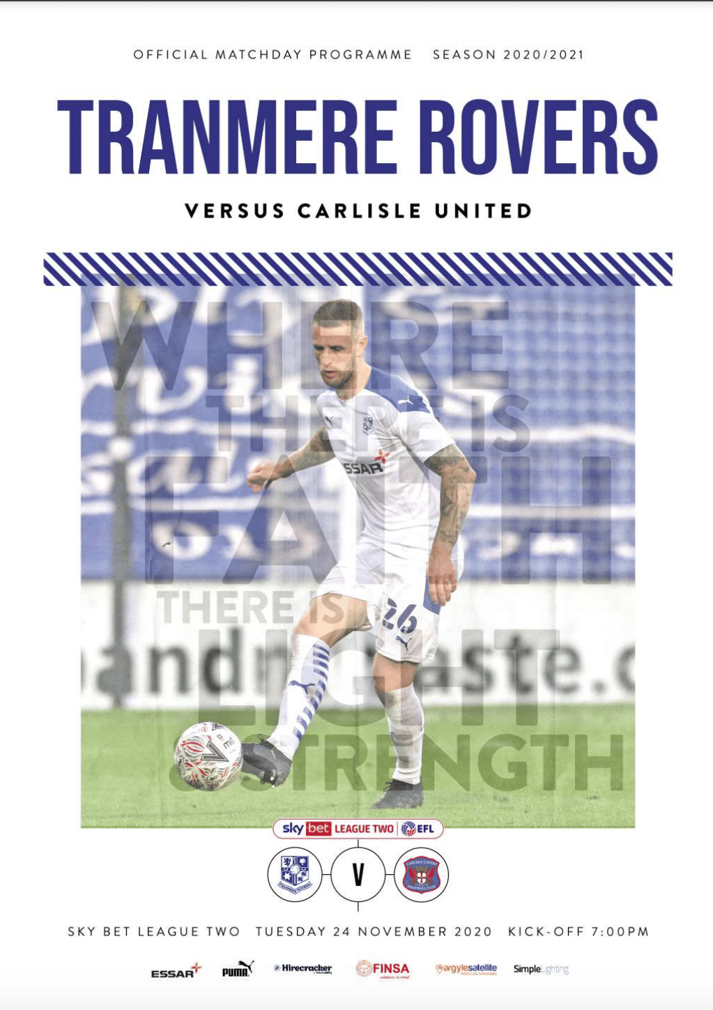Tranmere Rovers v Carlisle United match programme